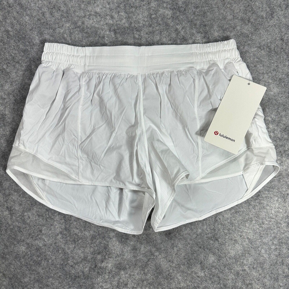 New Size 10 Lululemon Women Hotty Hot Low Rise LR Lined Short 4" White